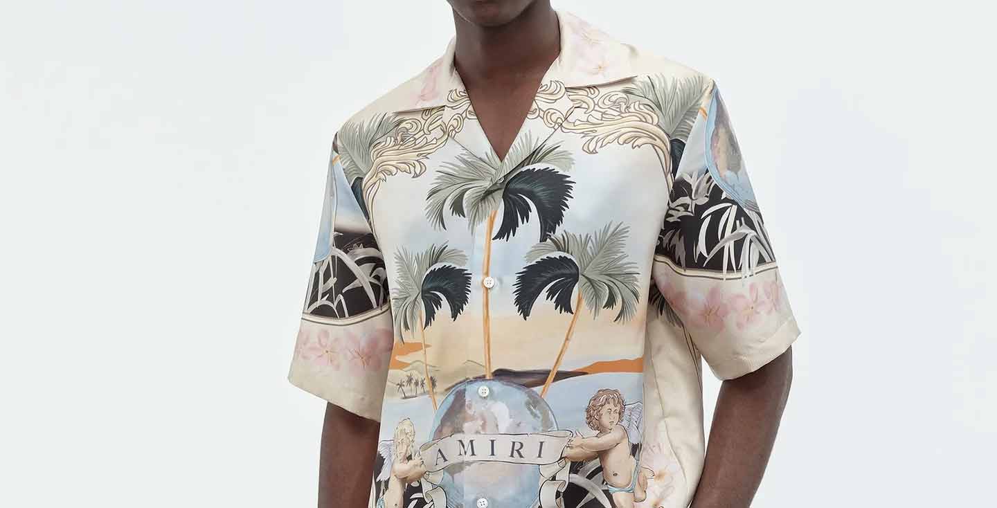 New In This Week - Amiri Cherub Silk Shirt, Stone Island compass logo