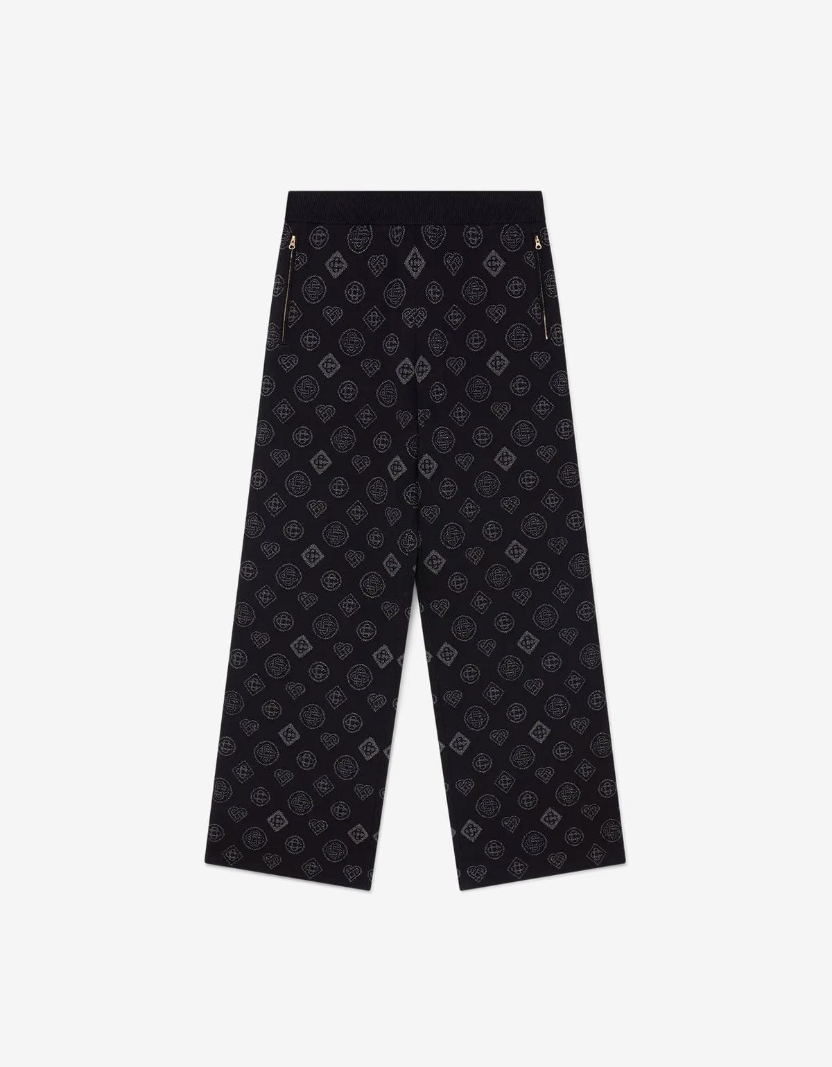 Casblanca Black Monogram Jacquard Trousers M-AW25-KW-1125-01
