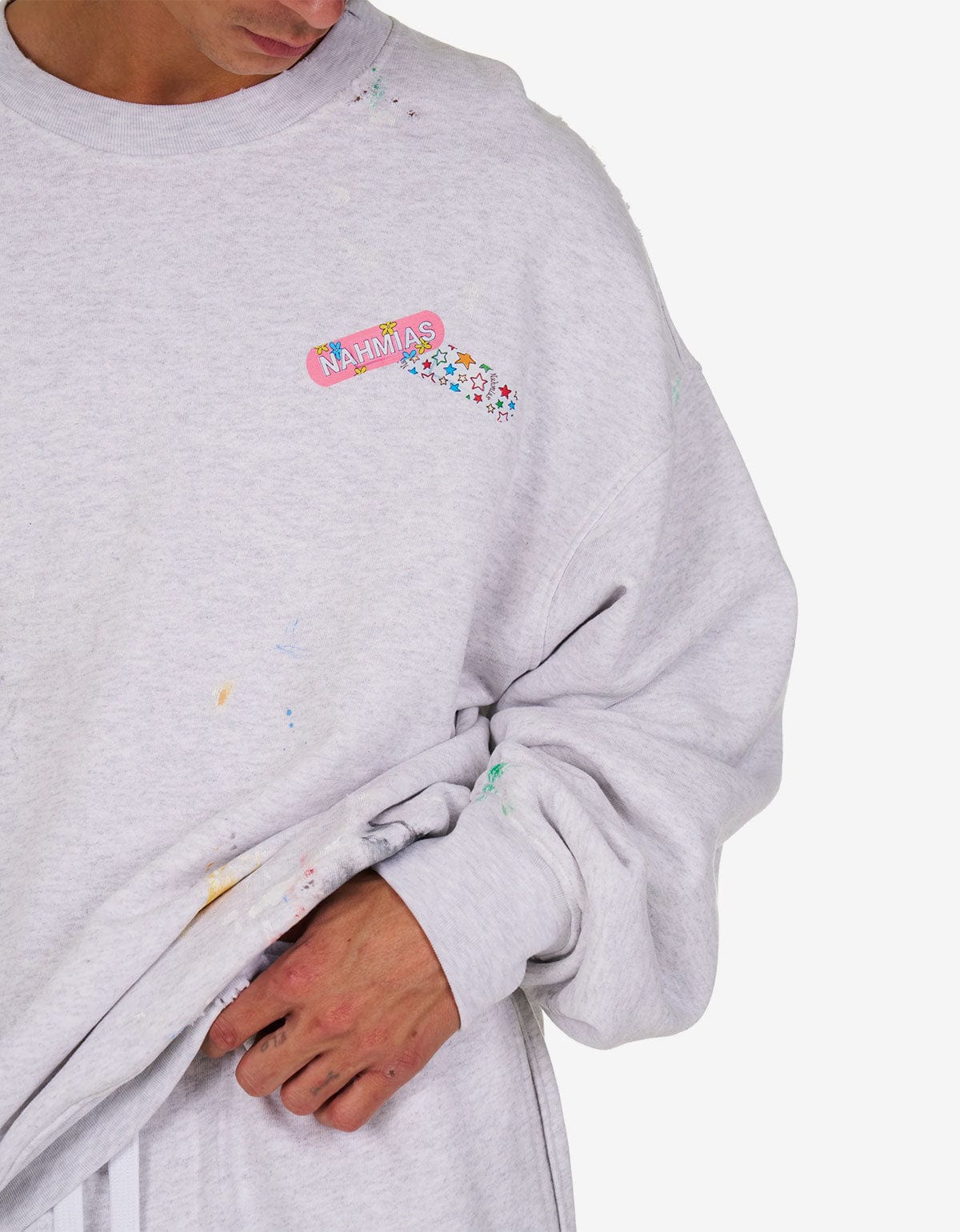 Nahmias Grey Bandaid Sweatshirt Y21-CN4Q15-020