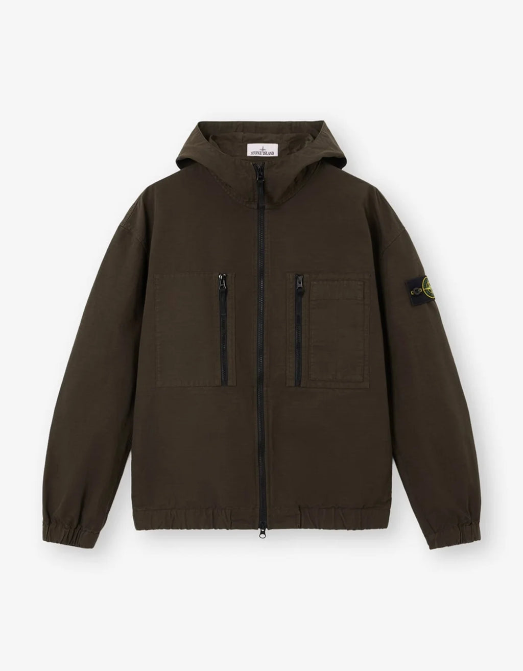 トップス STONE  Hooded Anorak Overshirt Stone Island Coal Grey Ripstop Hooded Overshirt – mens designer