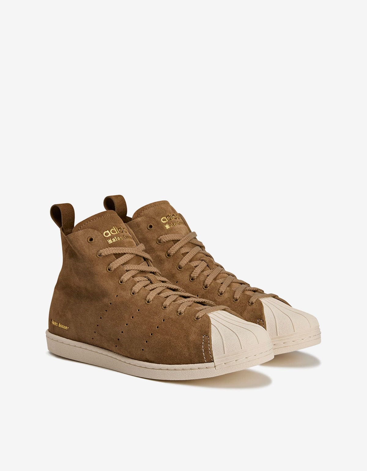 Wales Bonner Adidas Originals Brown WB Superstar Hi Trainers JR0217