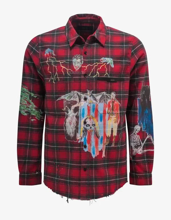 Amiri Wes Lang Blood '38 Red Check Shirt – Zoo Fashions Amiri Wes Lang Blood '38 Red Check Shirt – Zoo Fashions