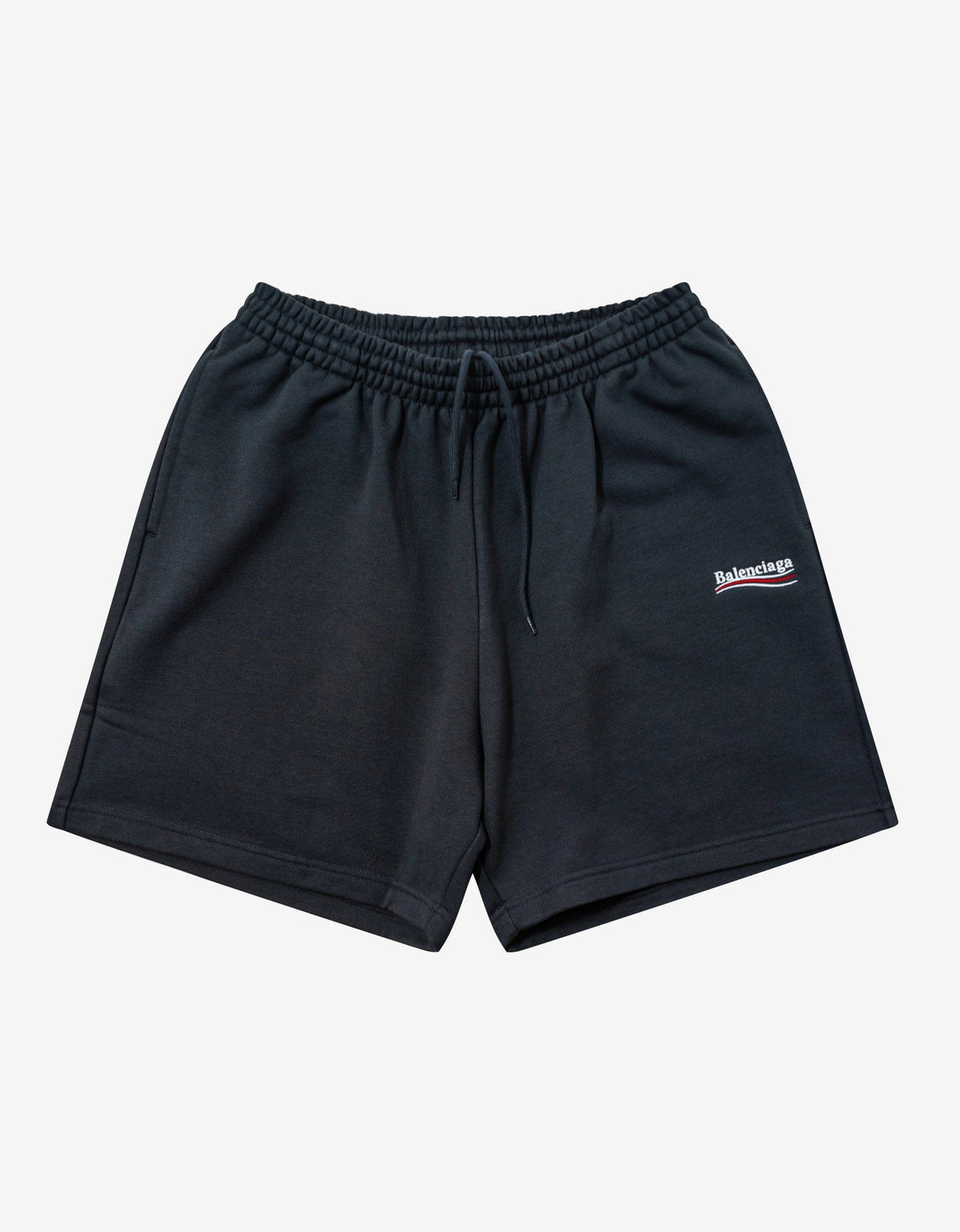Balenciaga Grey Political Logo Embroidery Sweat Shorts