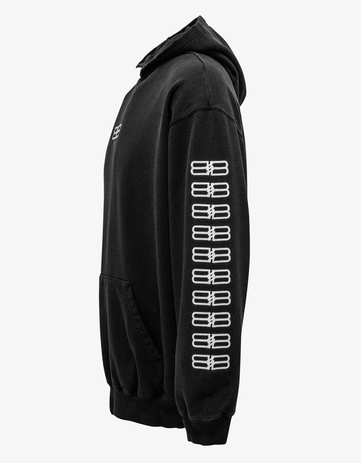 Balenciaga Washed Black BB Logo Medium Fit Hoodie