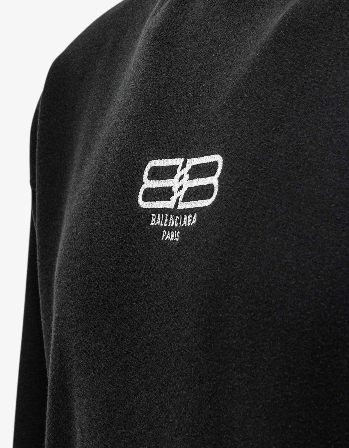 Balenciaga Washed Black BB Logo Medium Fit Hoodie