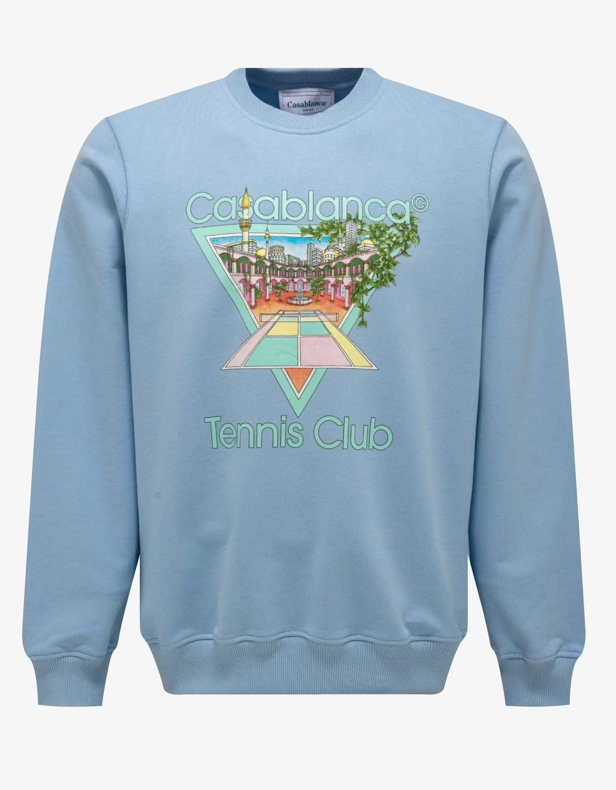 Casablanca Blue Tennis Club Pastelle Print Sweatshirt