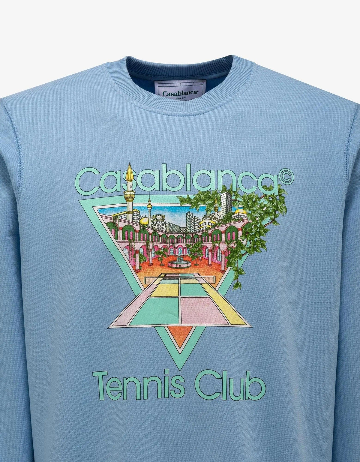 Casablanca Blue Tennis Club Pastelle Print Sweatshirt