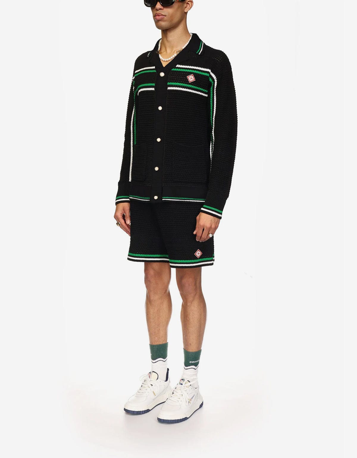 Casablanca Casablanca Black Crochet Tennis Shacket