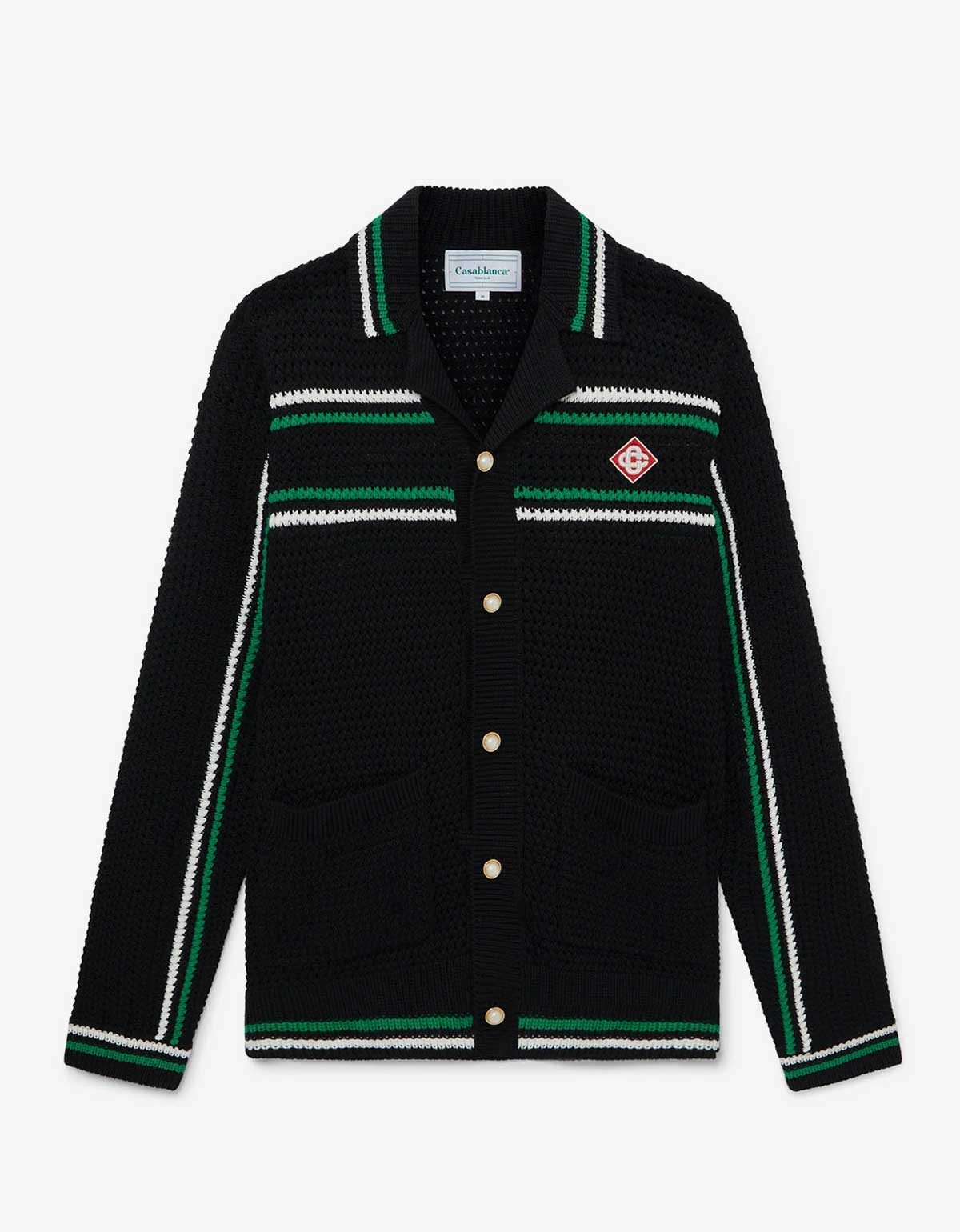 Casablanca Casablanca Black Crochet Tennis Shacket