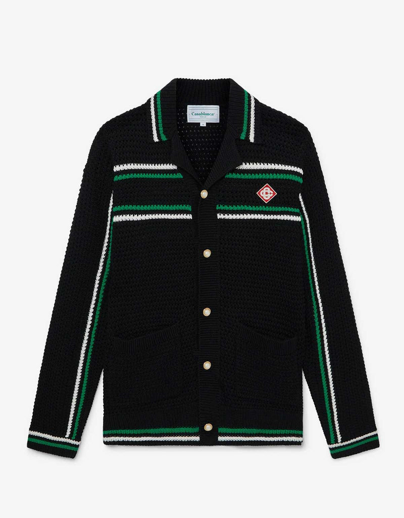 Casablanca Casablanca Black Crochet Tennis Shacket