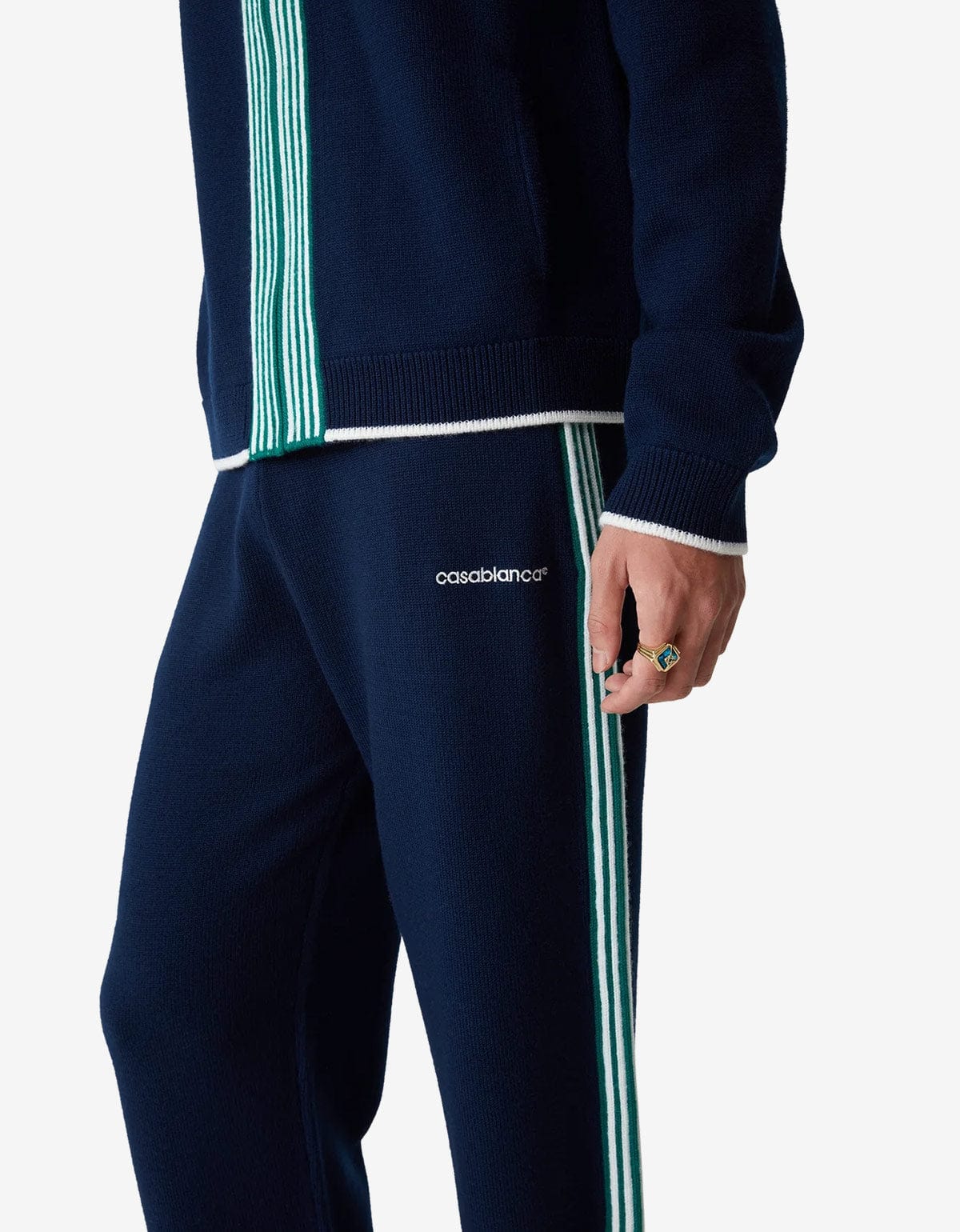 Casablanca Navy Blue Knit Tennis Trousers