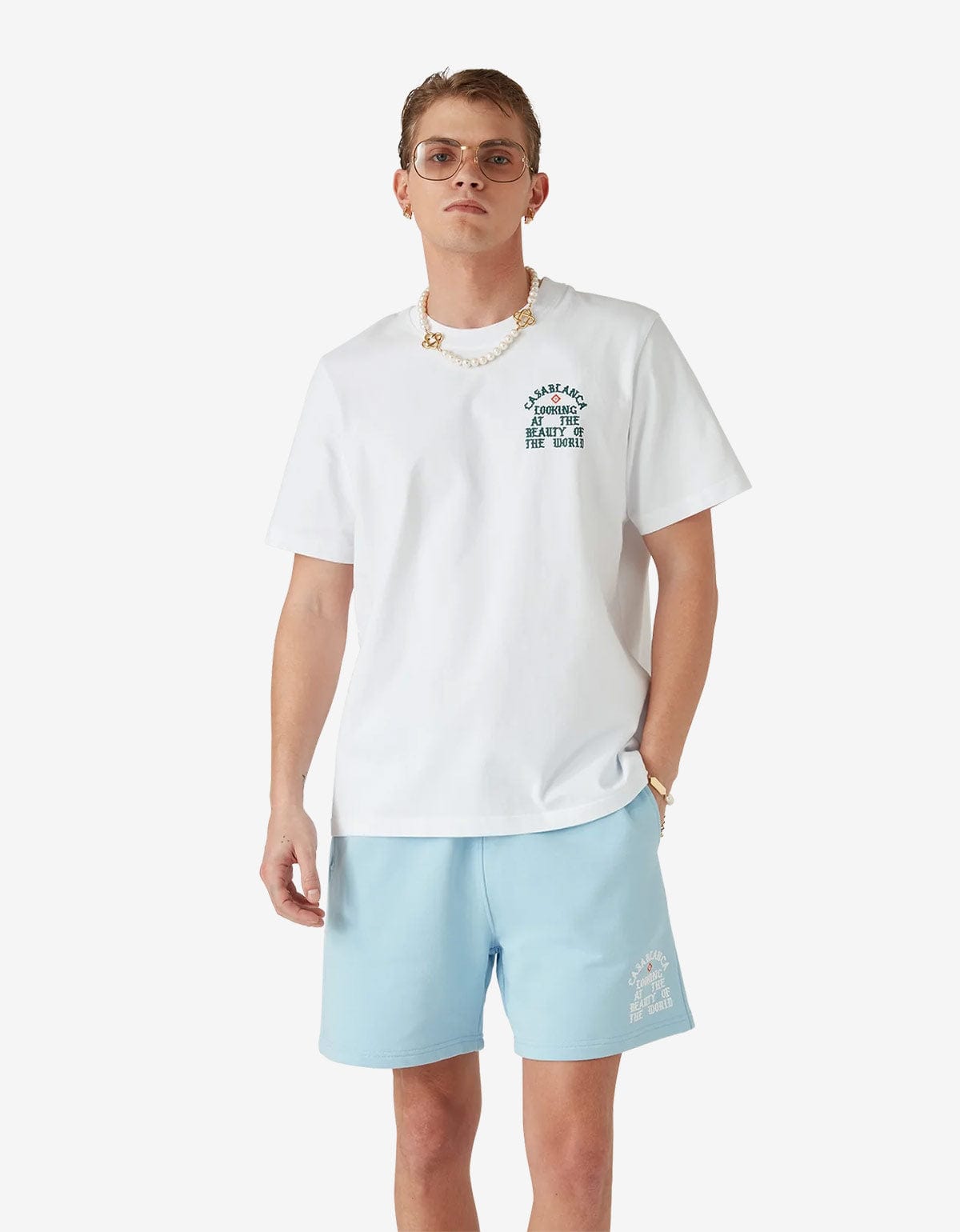 Casablanca White Beauty Of The World Print T-Shirt