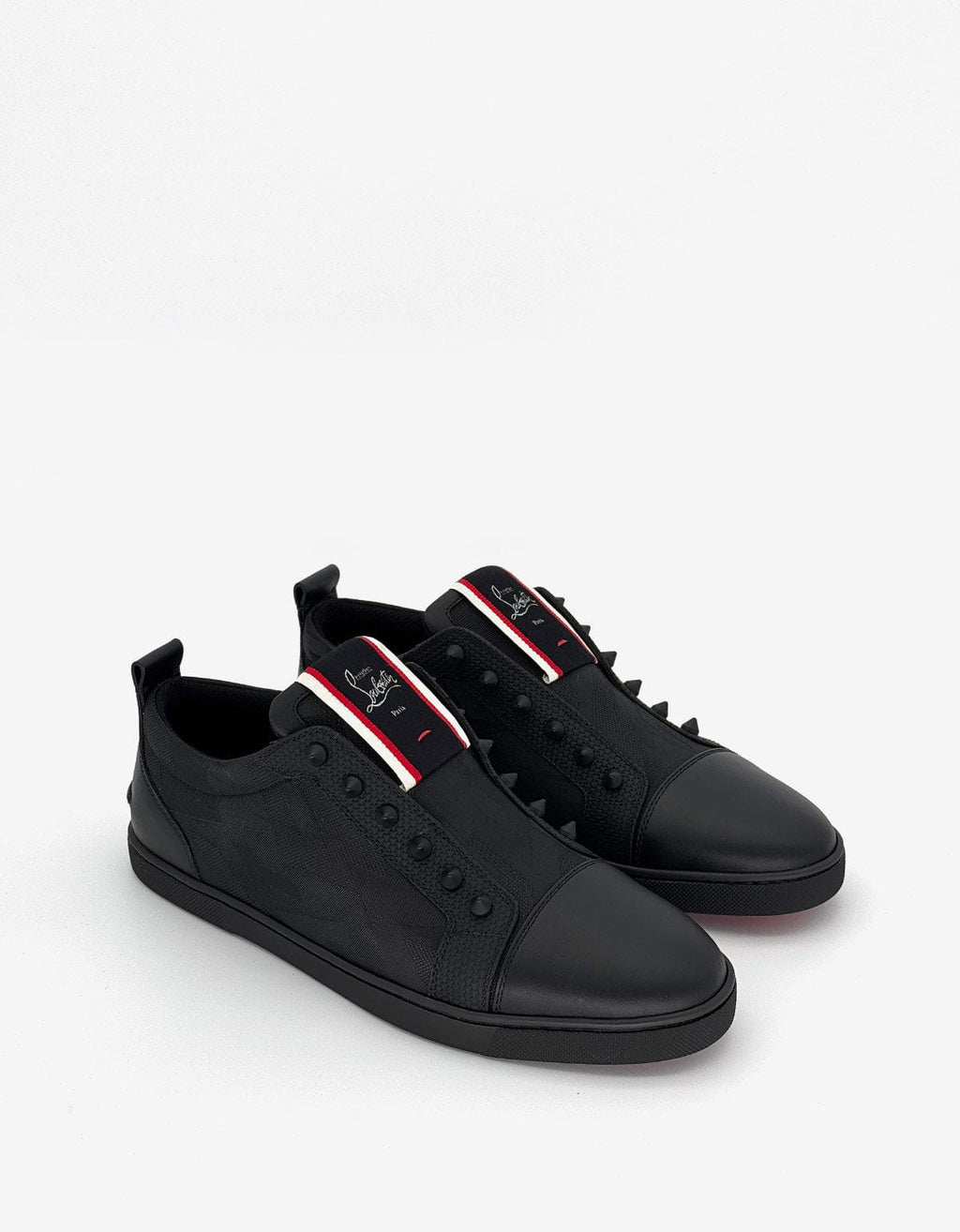 Christian Louboutin FAV Fique vontade black leather sneaker trainer flat sz 46 Christian Louboutin F.A.V Fique A Vontade Leather Sneakers  main image 4
