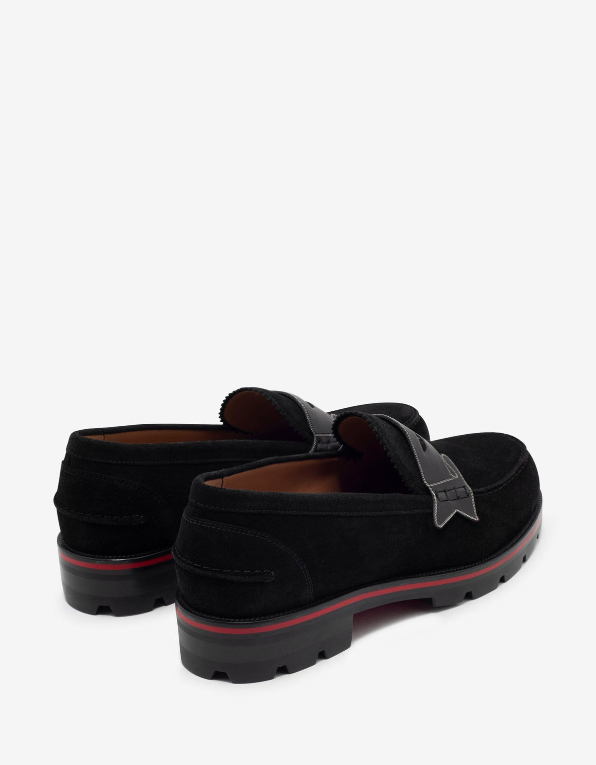 Christian Louboutin Monocroc Black Crosta Wax Penny Loafers
