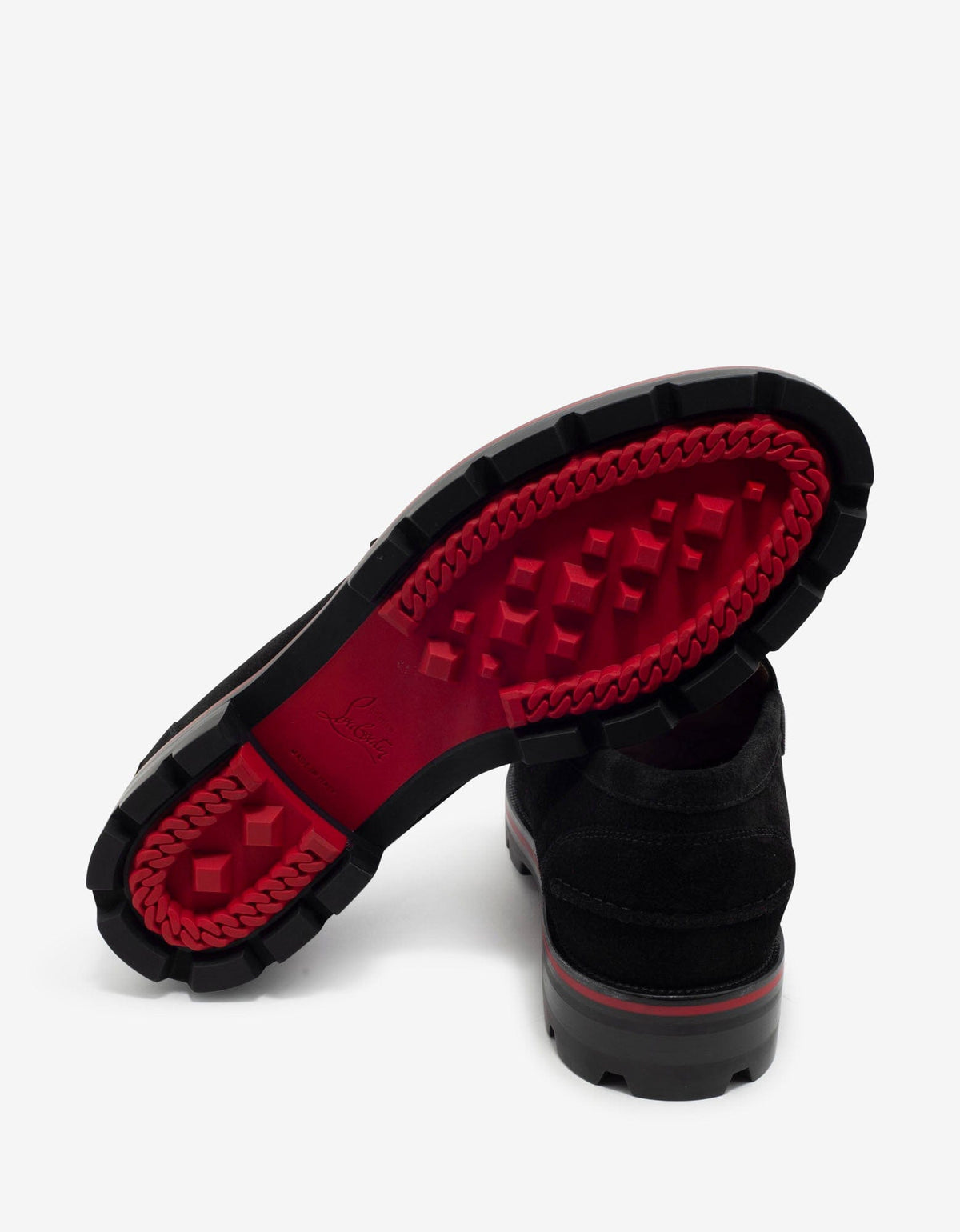 Christian Louboutin Monocroc Black Crosta Wax Penny Loafers