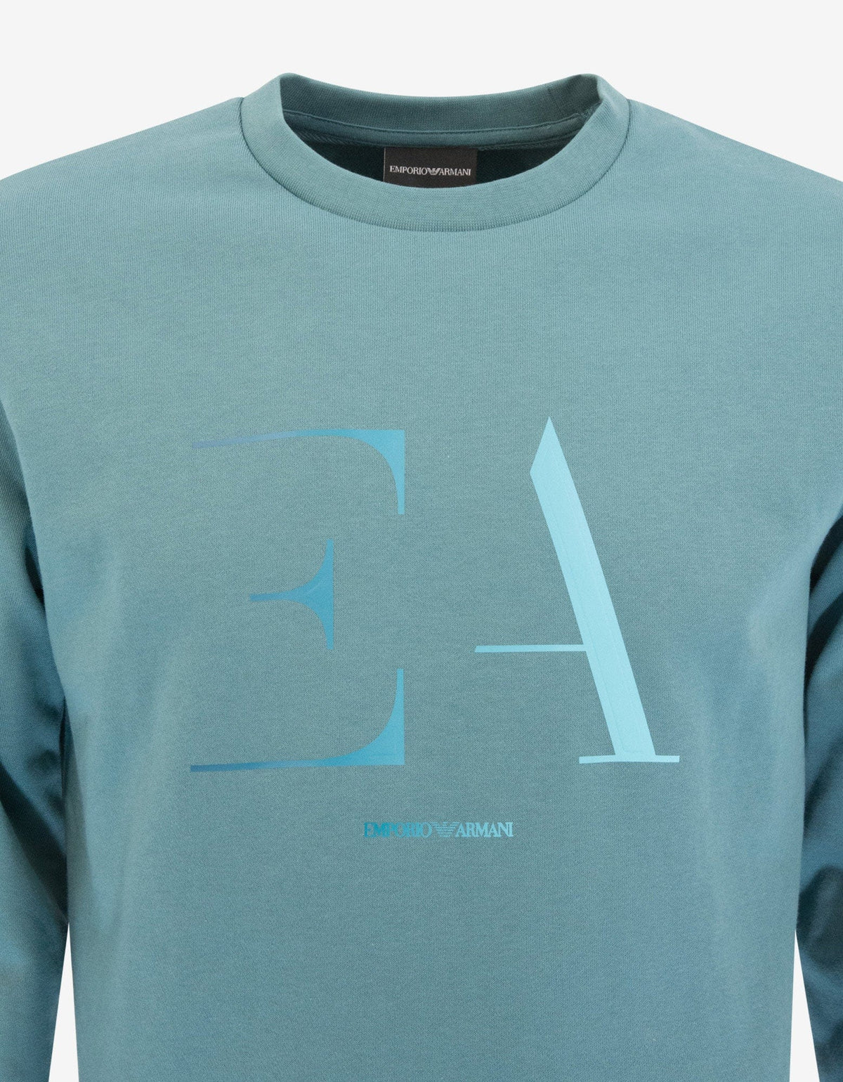 Emporio Armani Light Blue EA Logo Print Sweatshirt