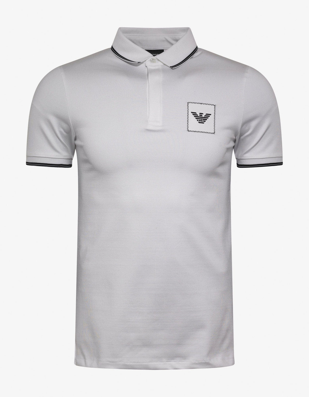 Emporio Armani White Eagle Patch Polo T-Shirt