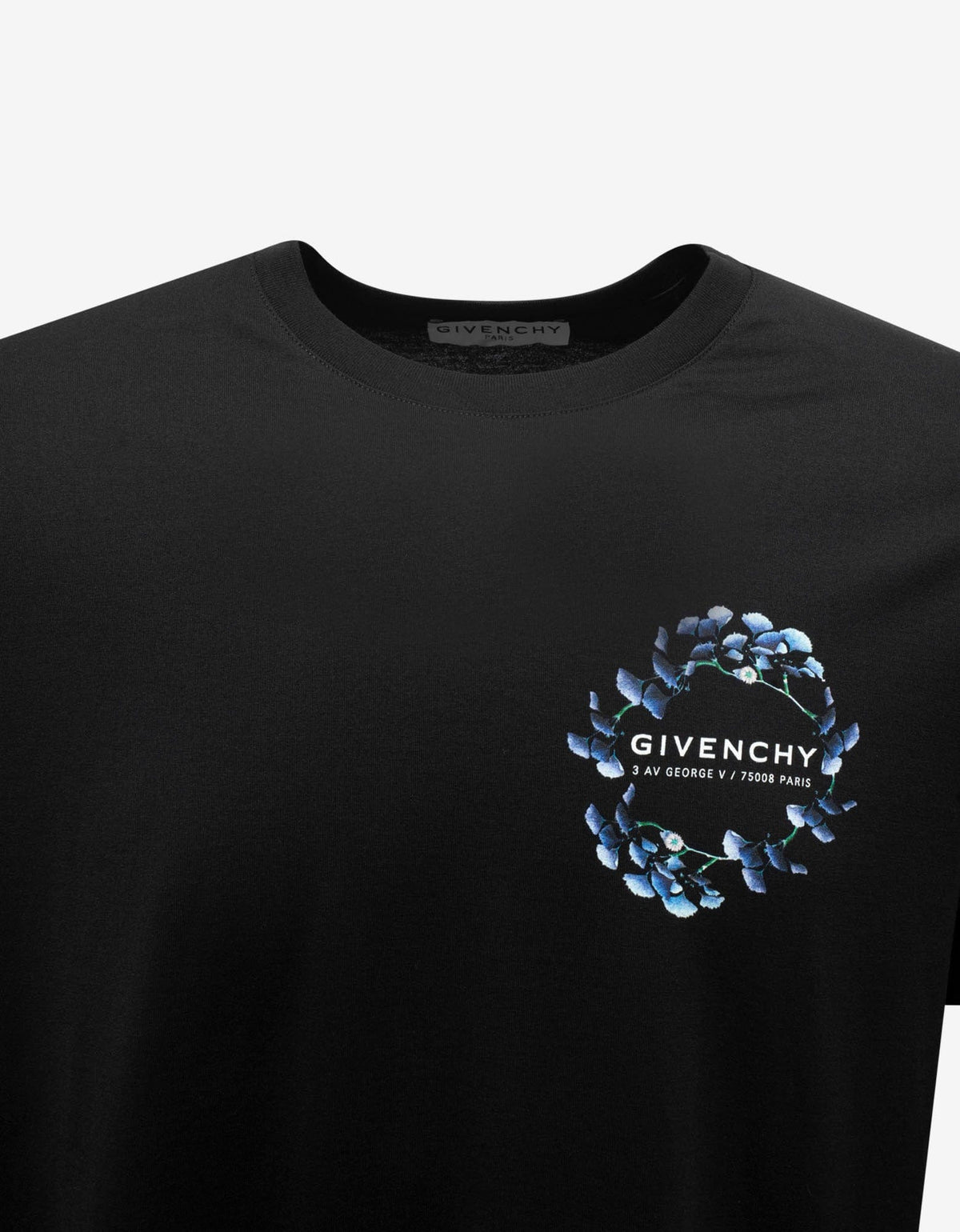 Givenchy Black Floral Wreath Print T-Shirt
