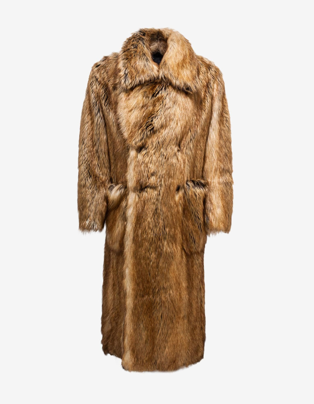 Givenchy Brown Faux Fur Long Coat
