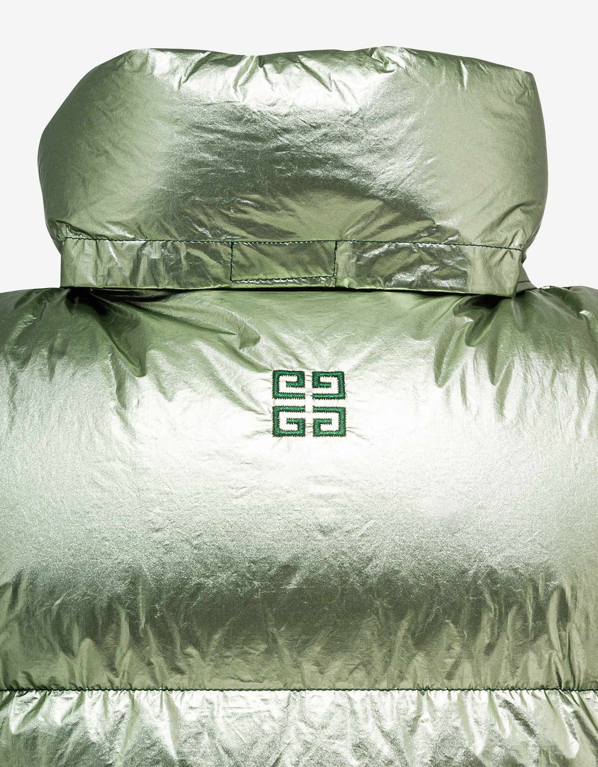 Givenchy Green Laminated Sleeveless Puffer