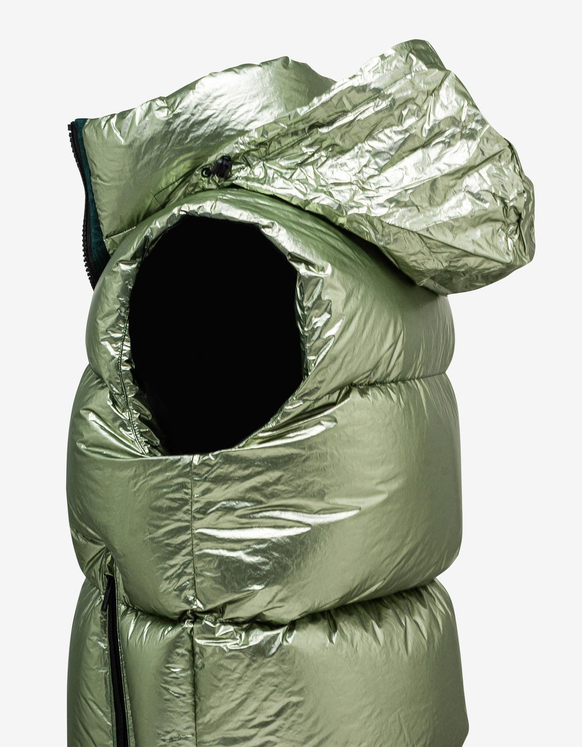 Givenchy Green Laminated Sleeveless Puffer