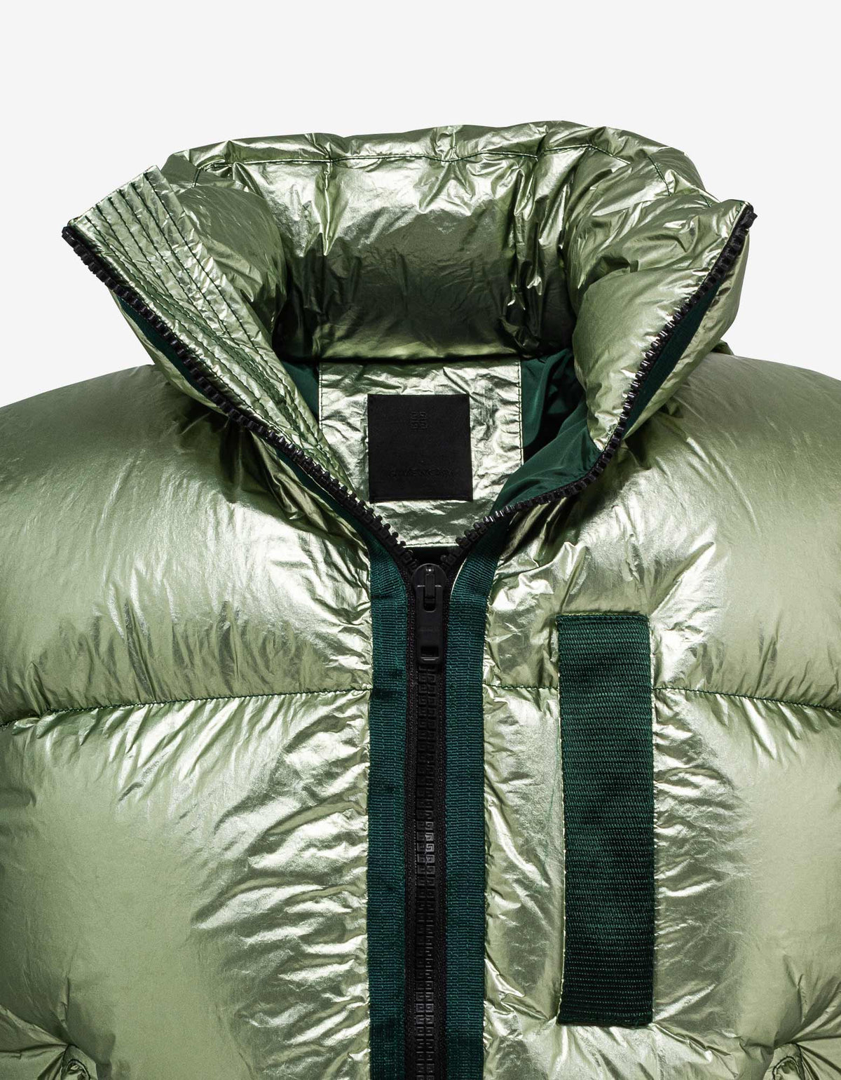 Givenchy Green Laminated Sleeveless Puffer