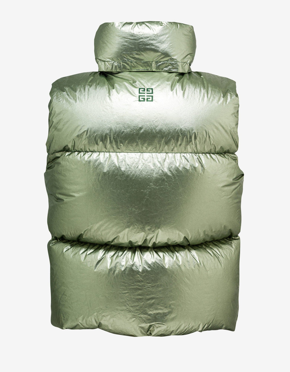 Givenchy Green Laminated Sleeveless Puffer