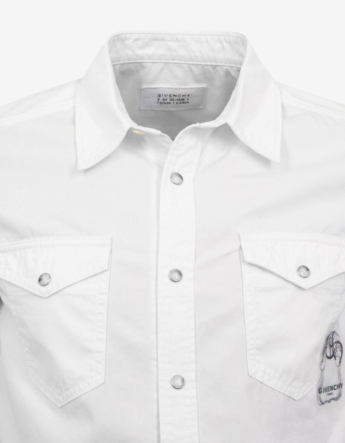 Givenchy White Calligraphic Logo Embroidery Shirt