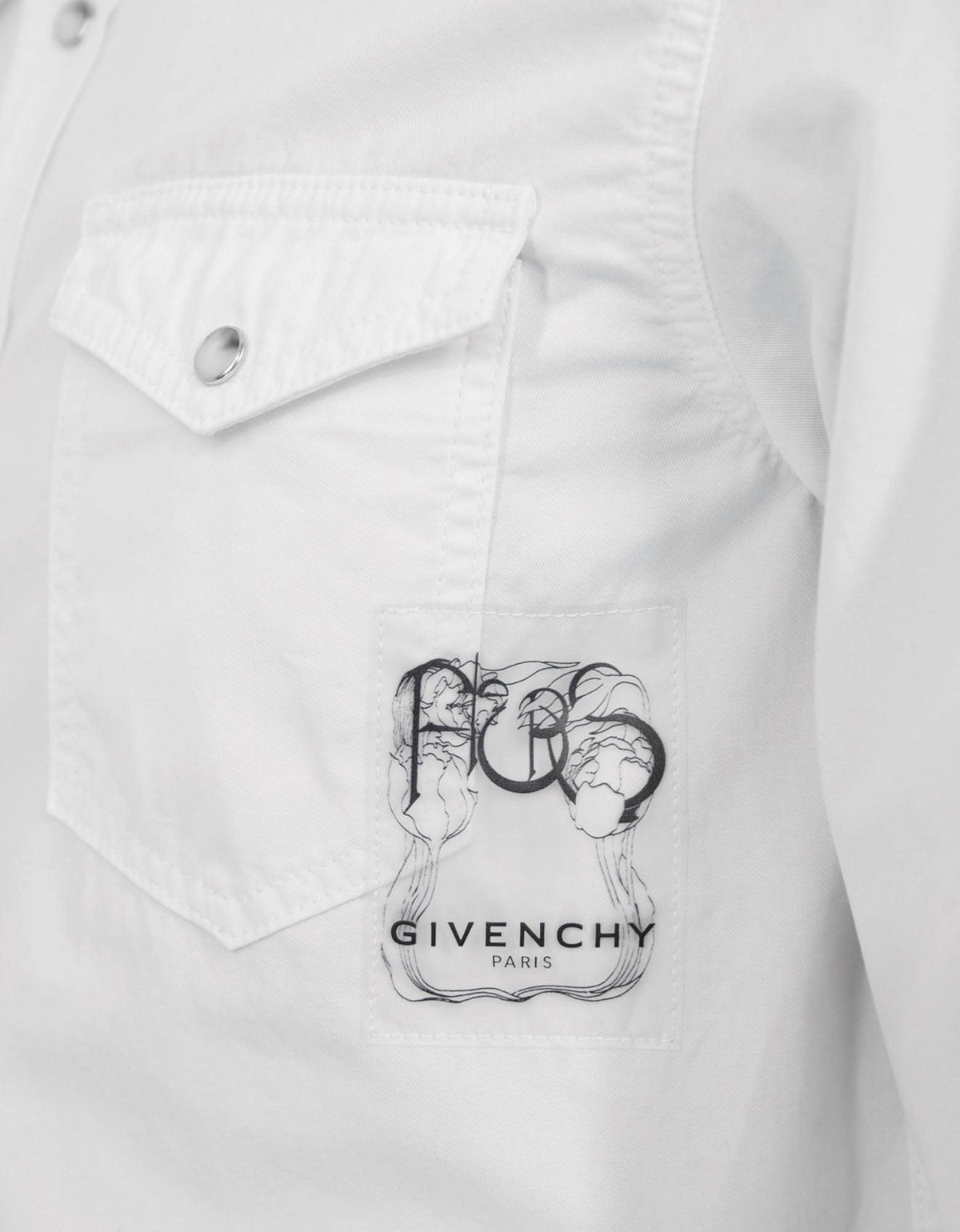 Givenchy White Calligraphic Logo Embroidery Shirt