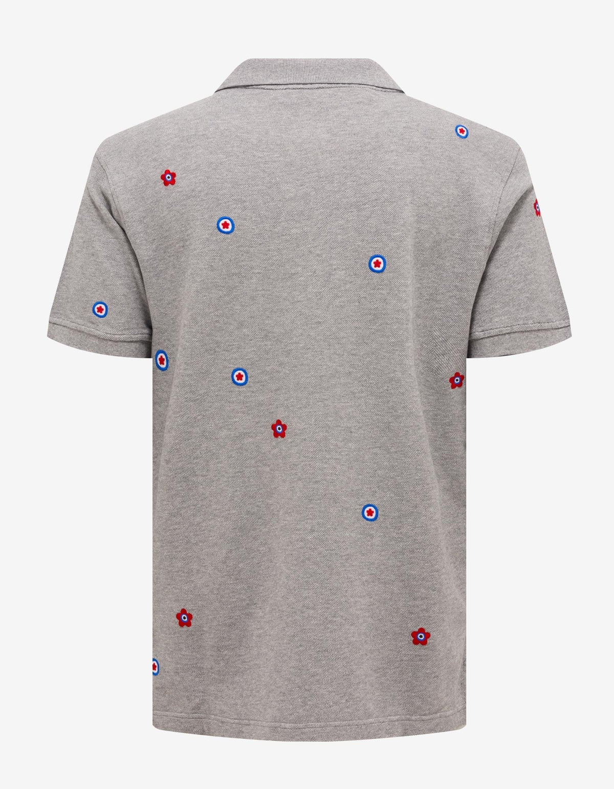 Kenzo Grey 'Kenzo Target' Embroidered Polo T-Shirt