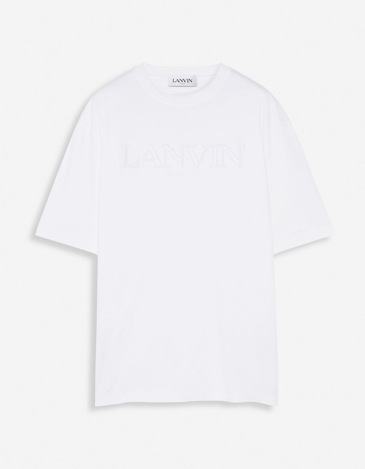 Lanvin White Logo Embroidered Classic T-Shirt