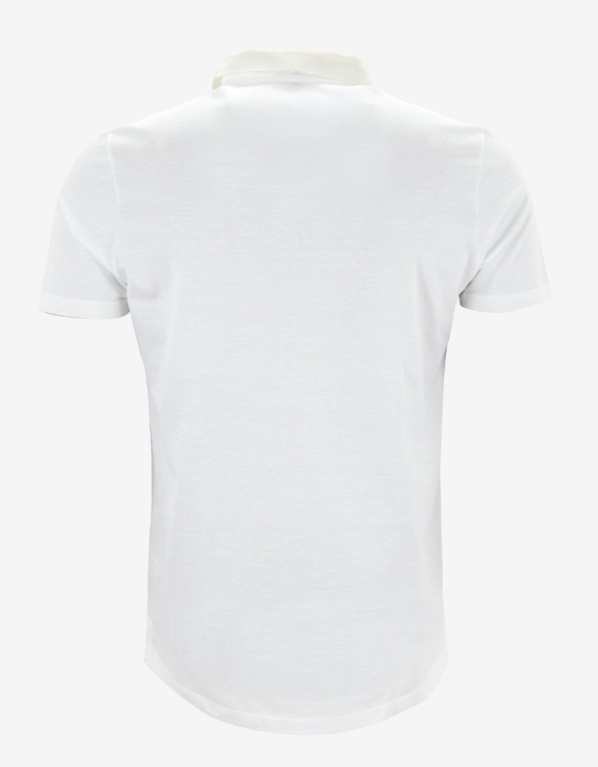 Lanvin White Slim Polo T-Shirt with Grosgrain Collar