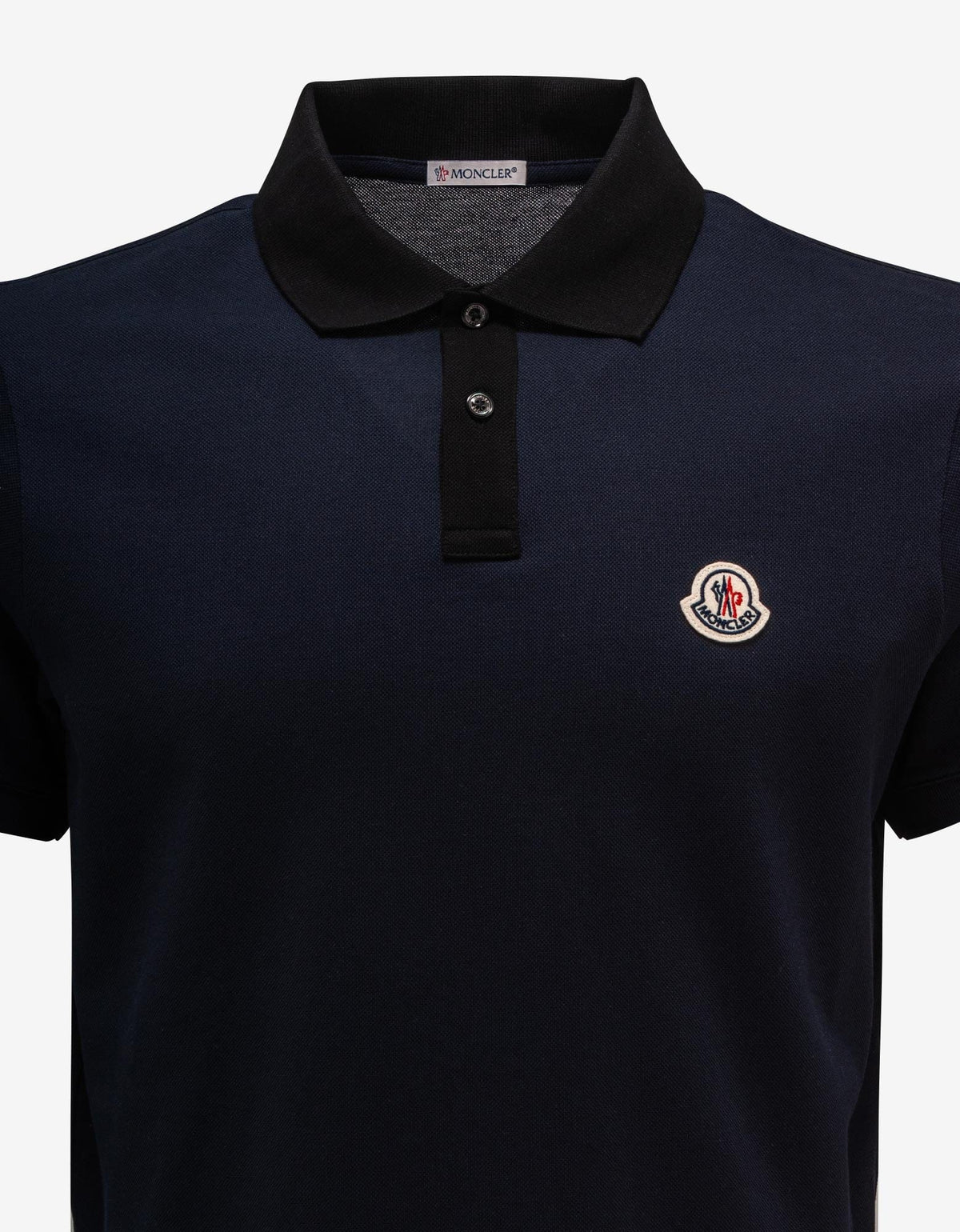 Moncler Blue Colour Block Polo T-Shirt