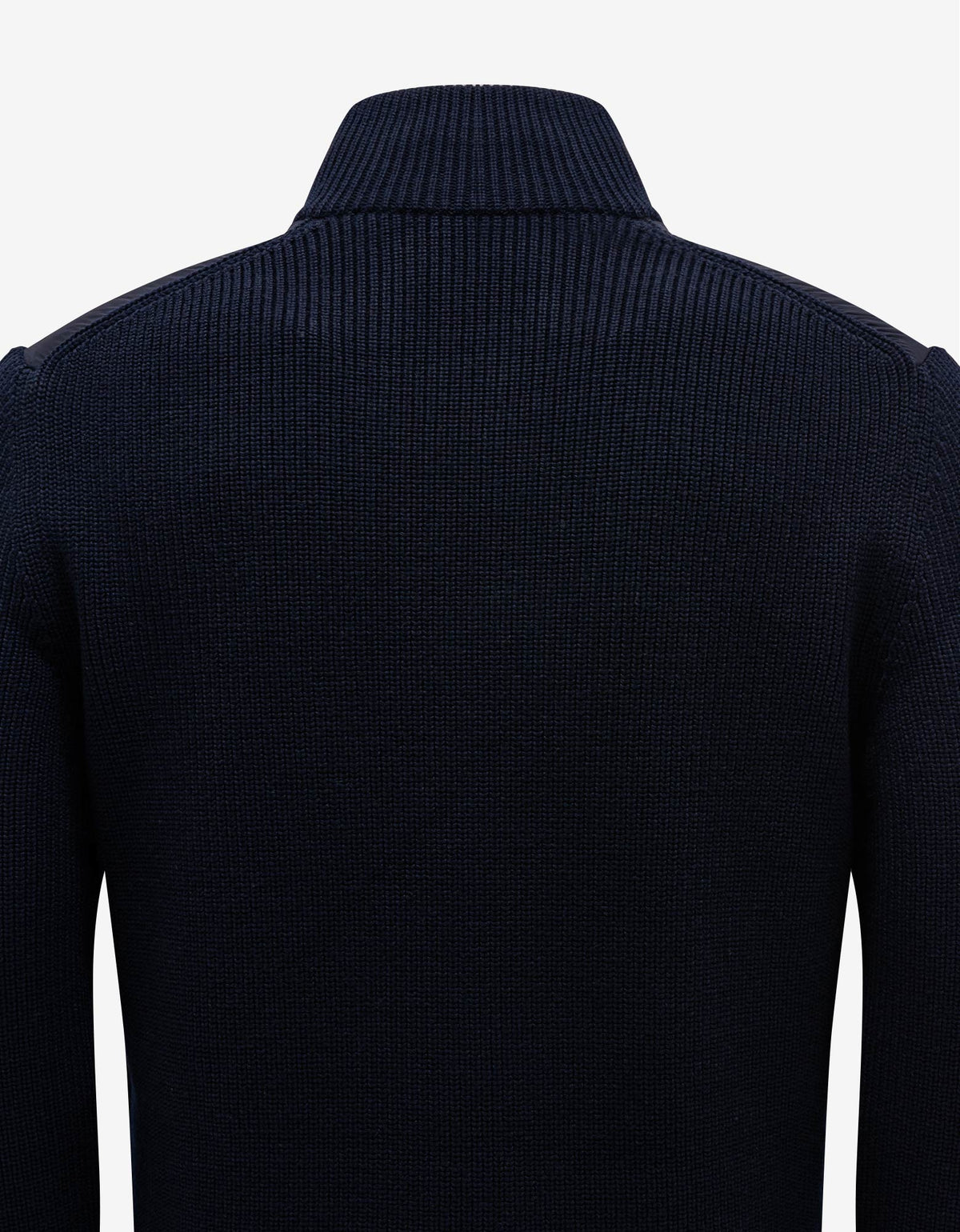 Moncler Navy Blue Logo Embroidery Nylon Front Cardigan