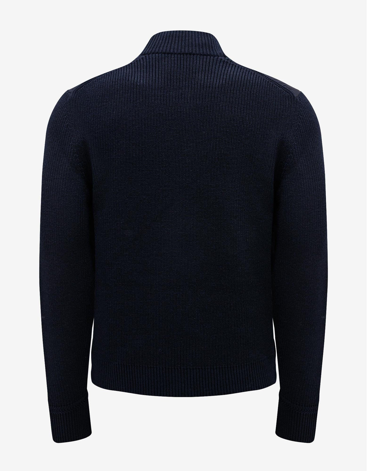 Moncler Navy Blue Logo Embroidery Nylon Front Cardigan