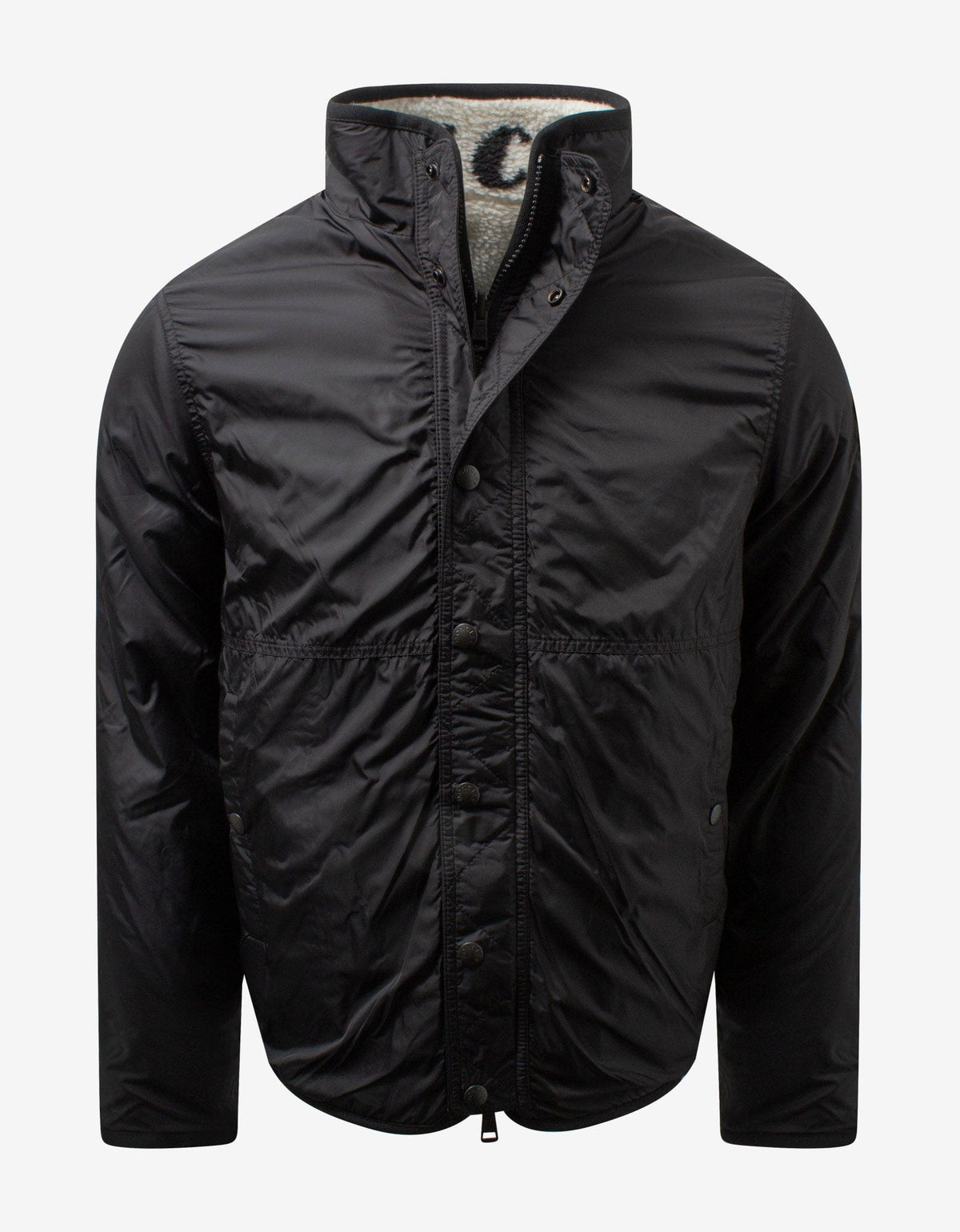 Moncler White Logo Fleece Reversible Cardigan