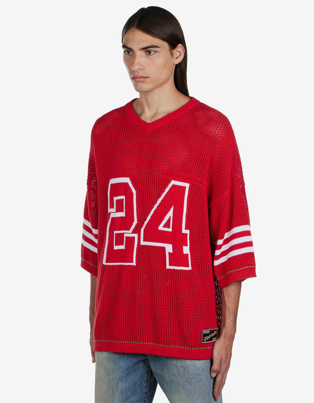 Nahmias Red Knit 24 Football Shirt