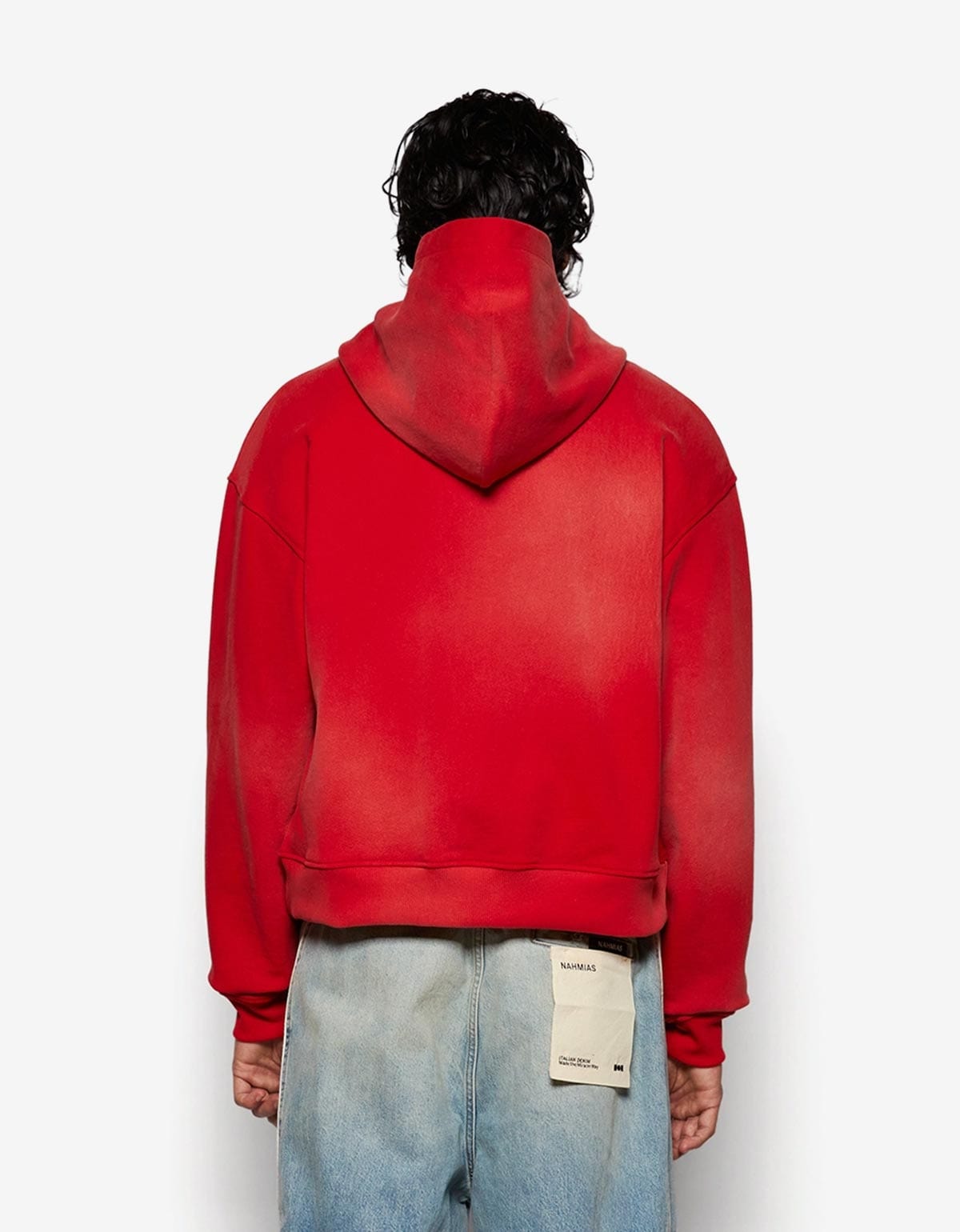 Nahmias Red Sunfade Boxy Zip-Up Hoodie