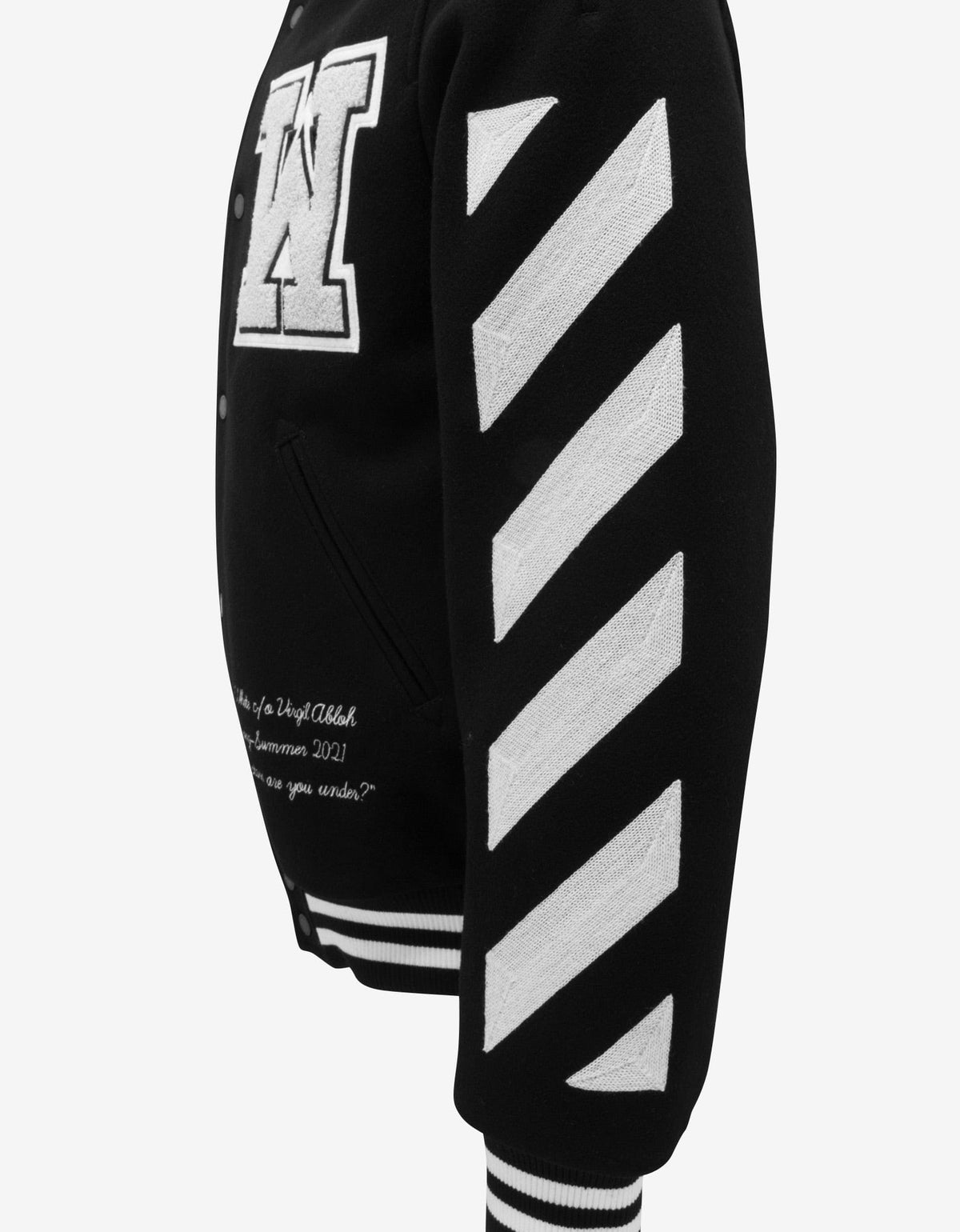 Off-White Black Diagonal Varsity Jacket