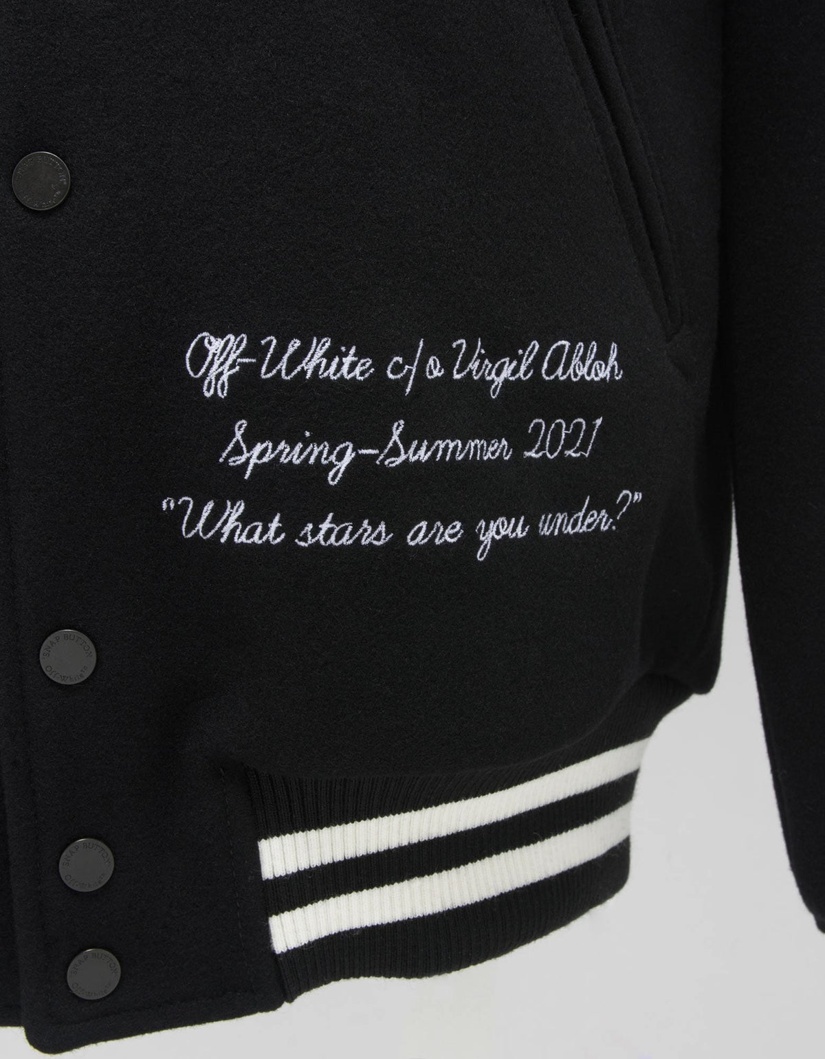 Off-White Black Diagonal Varsity Jacket
