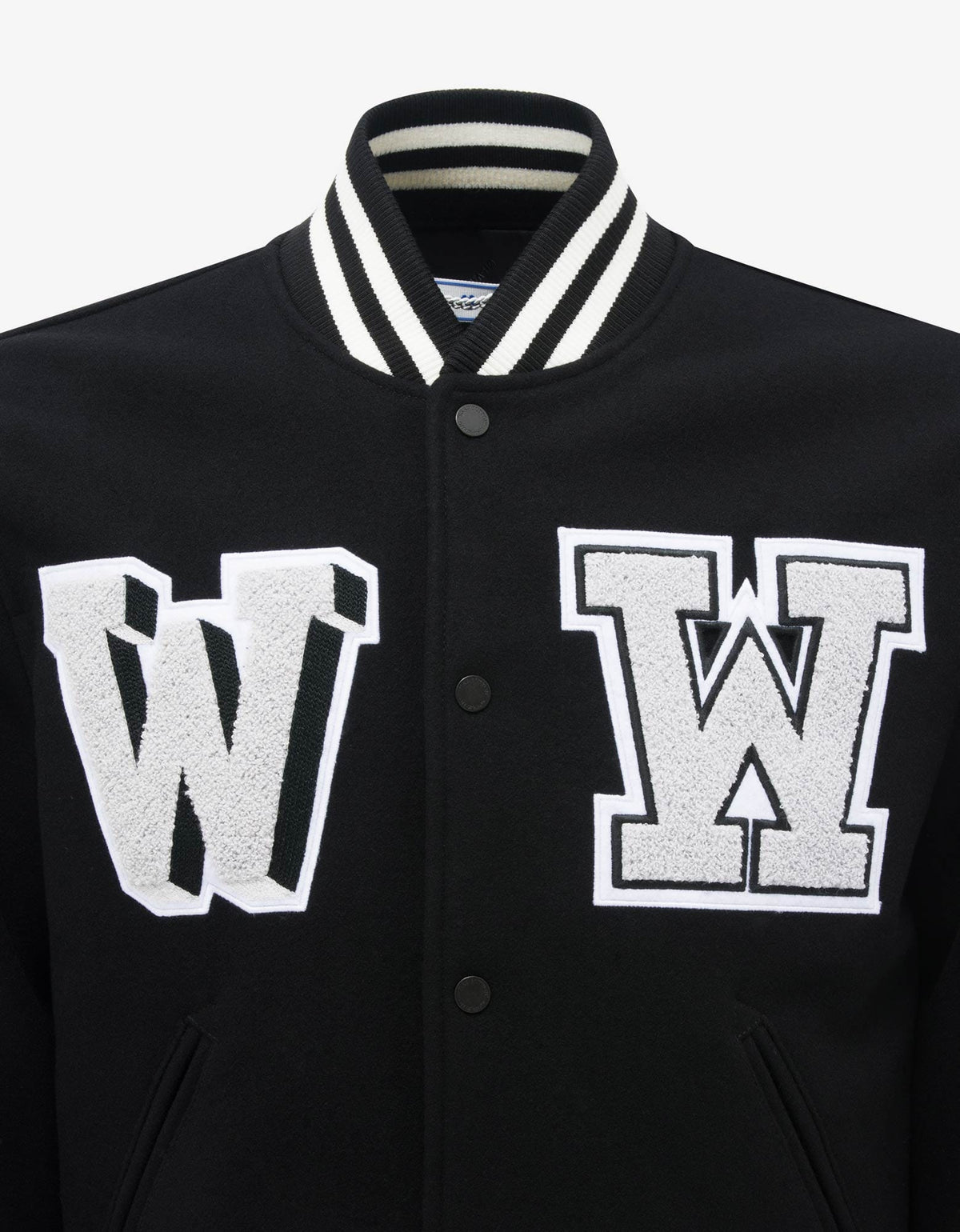 Off-White Black Diagonal Varsity Jacket