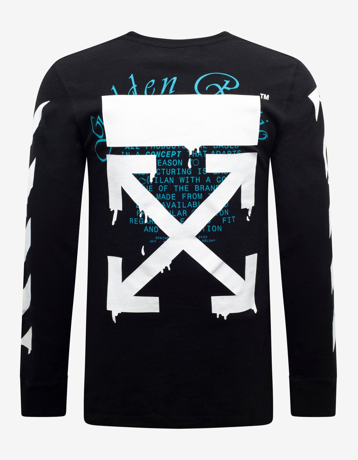Off-White Black Dripping Arrows Print Long Sleeve T-Shirt