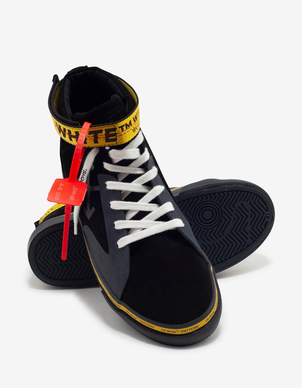 Off-White Black Industrial Vulcanized Mid Top Trainers