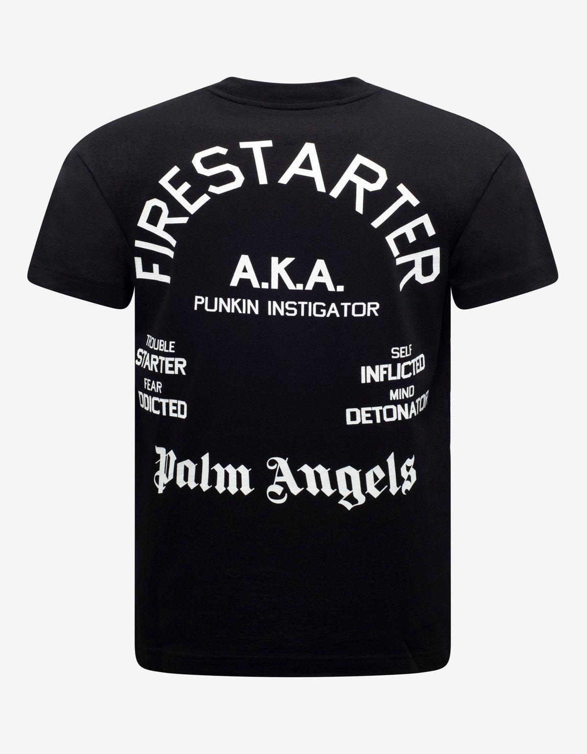 Palm Angels Black Burning Skeleton Print T-Shirt