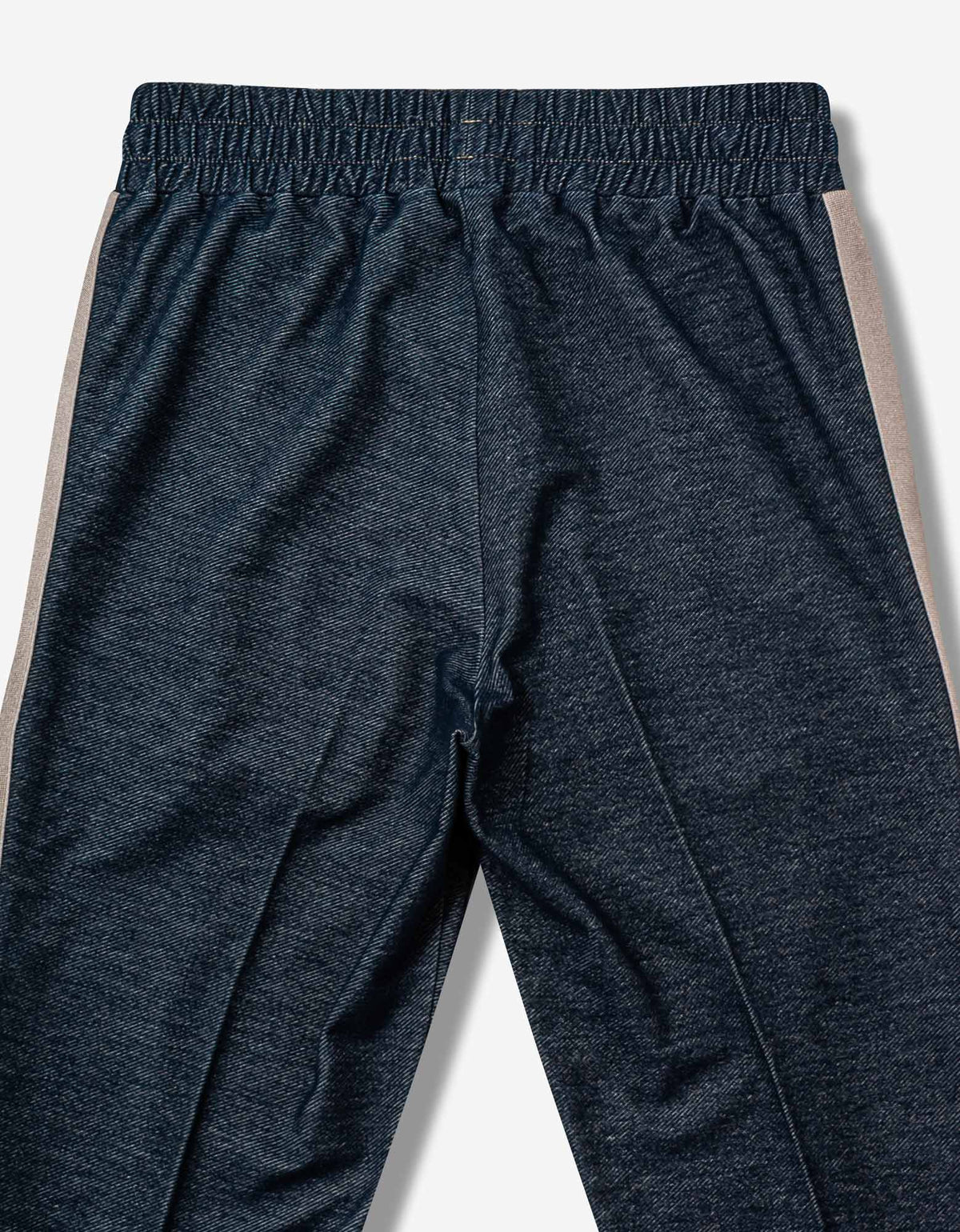 Palm Angels Blue Denim-Effect Track Pants with Stripes