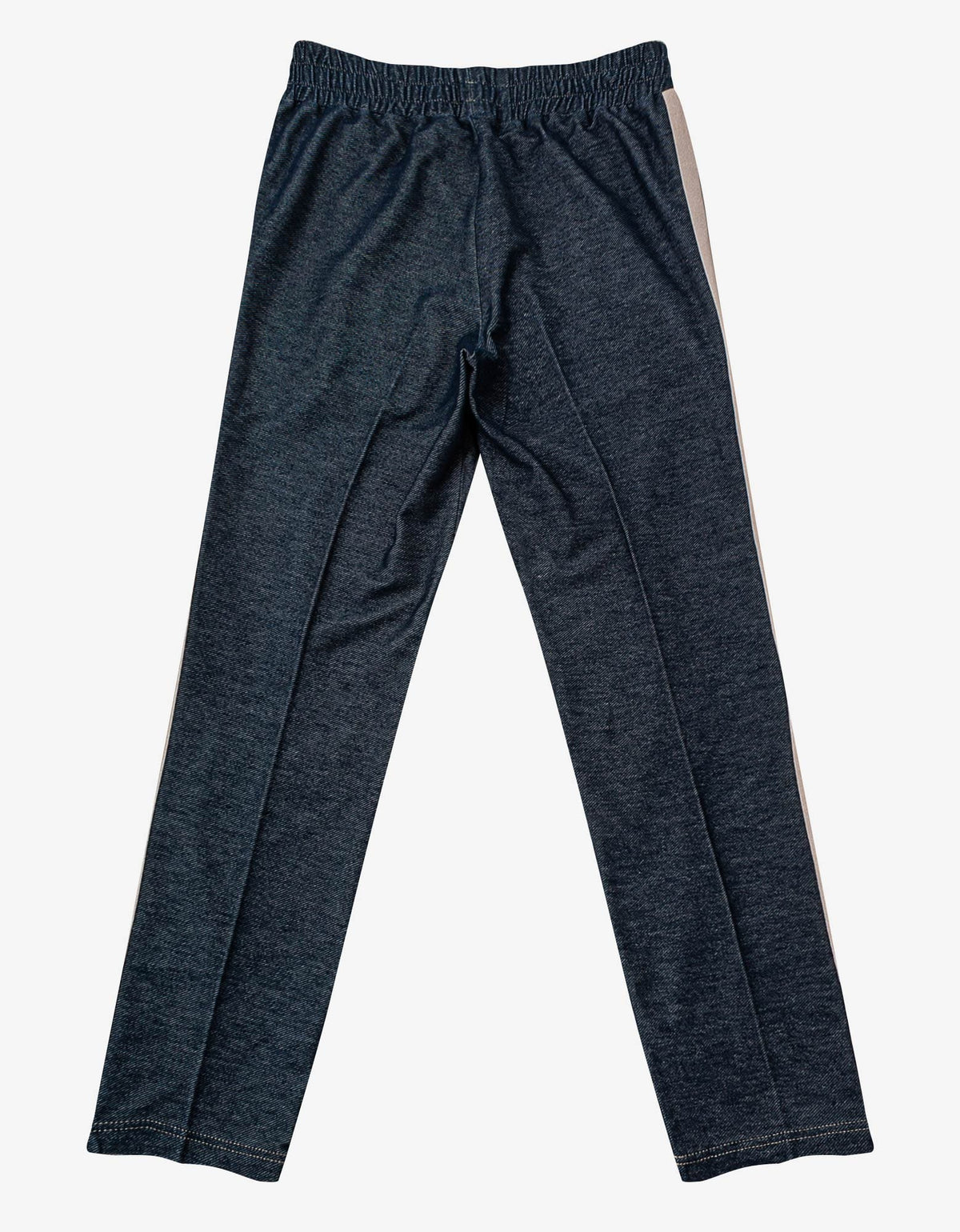 Palm Angels Blue Denim-Effect Track Pants with Stripes