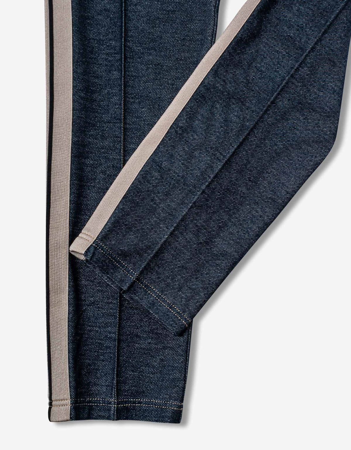 Palm Angels Blue Denim-Effect Track Pants with Stripes