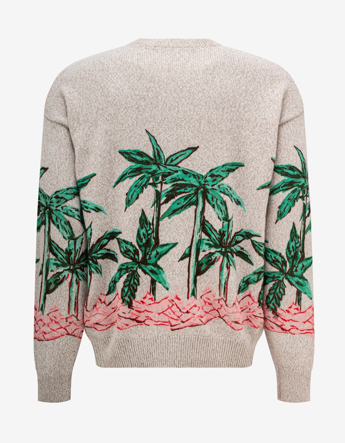 Palm Angels Cream Palms Row Printed Sweater