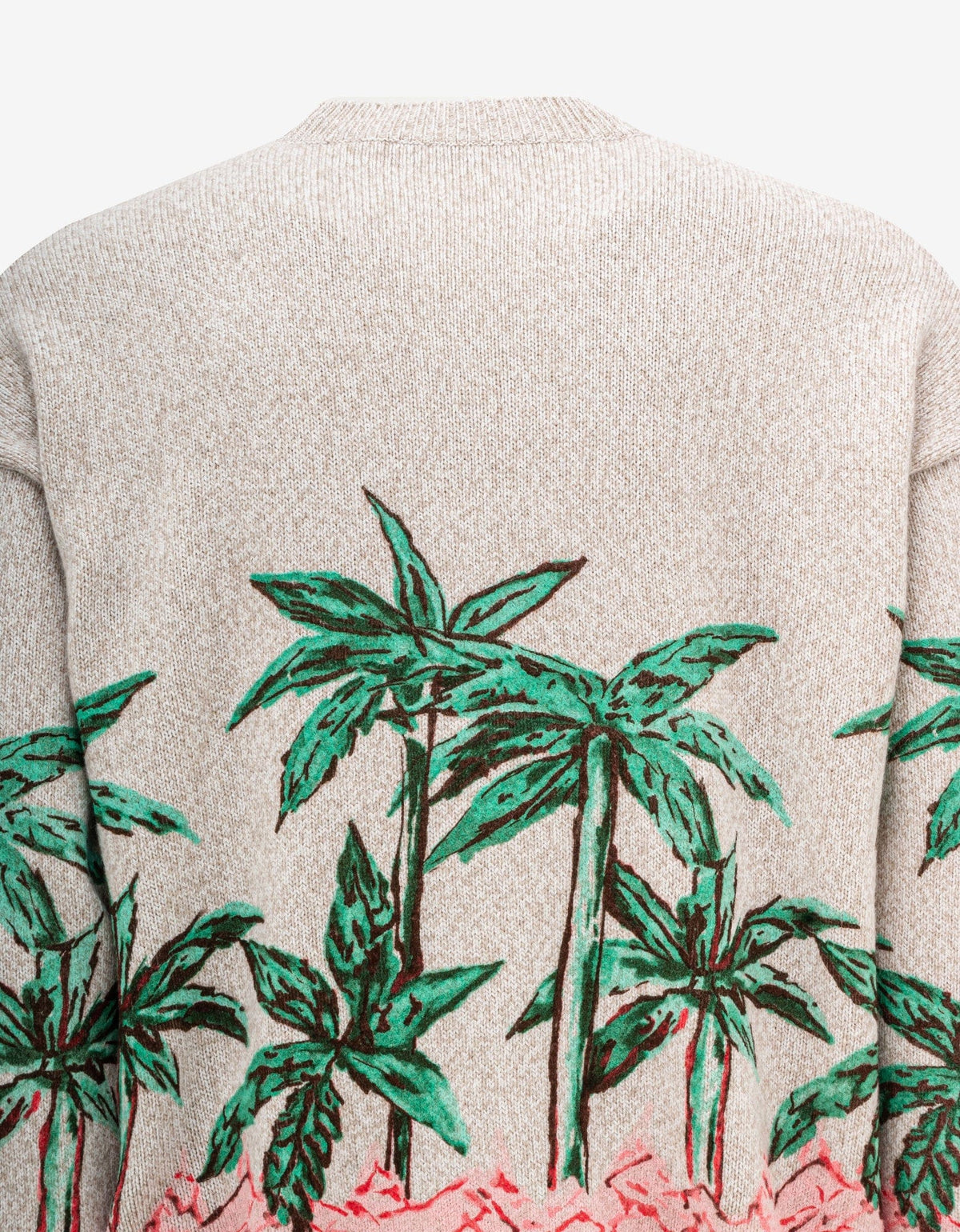 Palm Angels Cream Palms Row Printed Sweater
