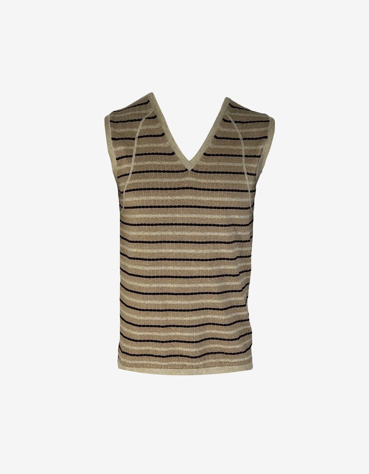Prada Linea Rossa Knitted Stripe Sleeveless Knitwear – mens